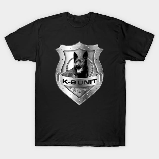 Metal K-9 Unit Badge - German Shepherd T-Shirt by Nartissima